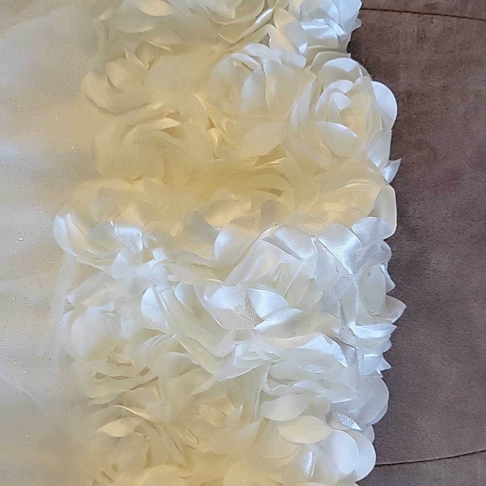 Nannette formal fancy rosette baby 12 month dress wedding baptism - Picture 4 of 9